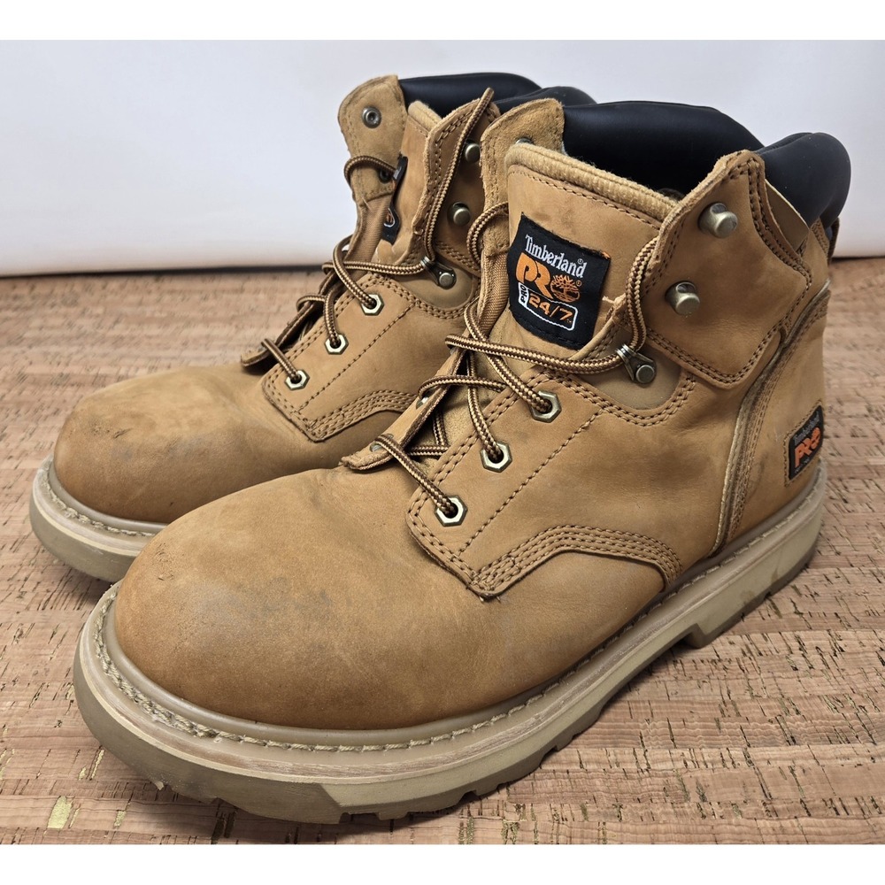 Timberland Boots Mens 12M Pro Pit Boss Soft Toe Work Wheat Construction Shop